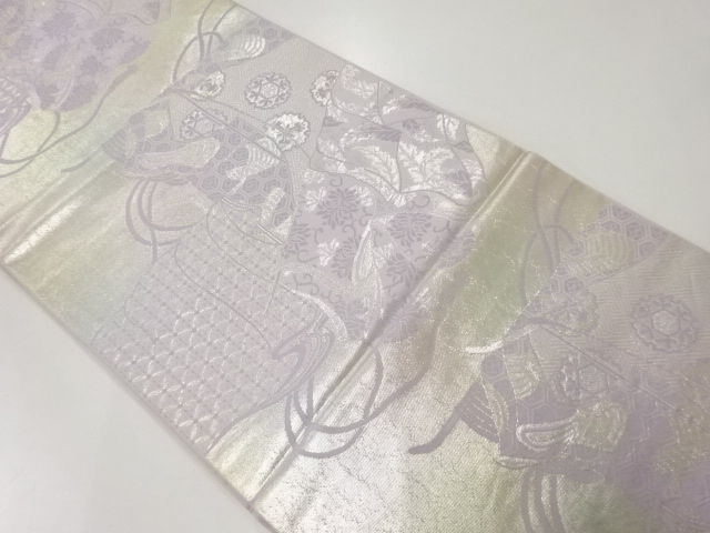 アンティーク　誰が袖模様織出し袋帯（材料）